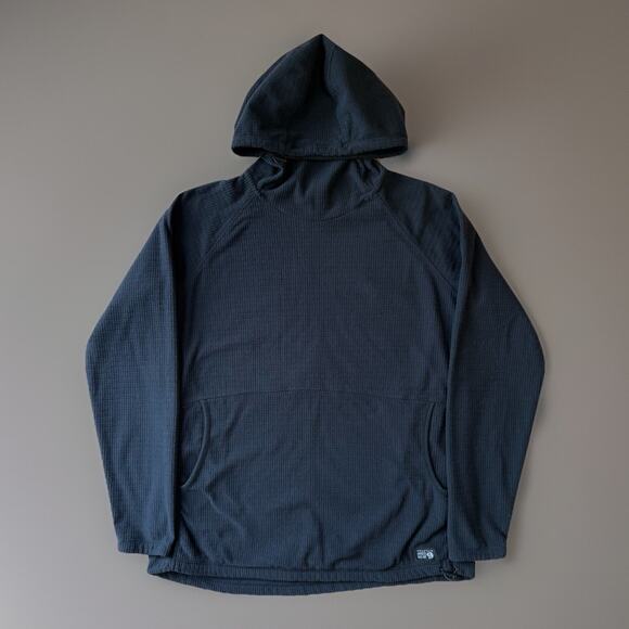 Mountain Hardwear Summer Grid Hoodie L Black Fleece Pullover - Picture 1 of 9